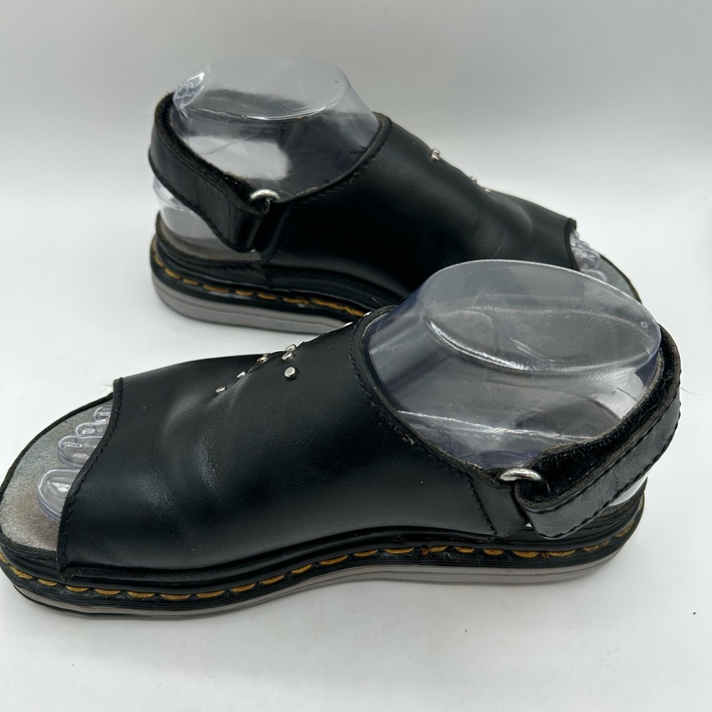 RARE Dr. Martens vintage deadstock black flower cutout Chunky Sandals England 7 - Picture 8 of 12